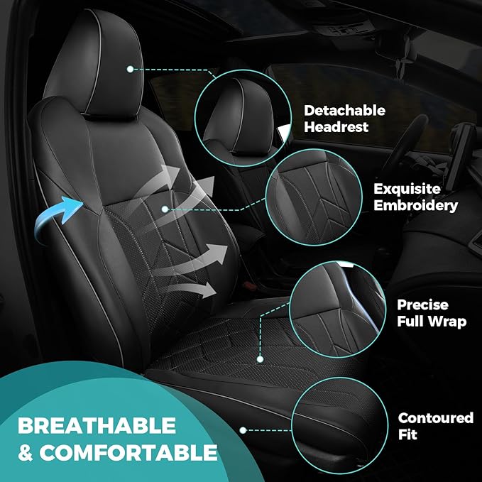for Toyota RAV4 Seat Covers 2019 2020 2021 2022 2023 2024 2025 RAV 4 Prime & - Image 3