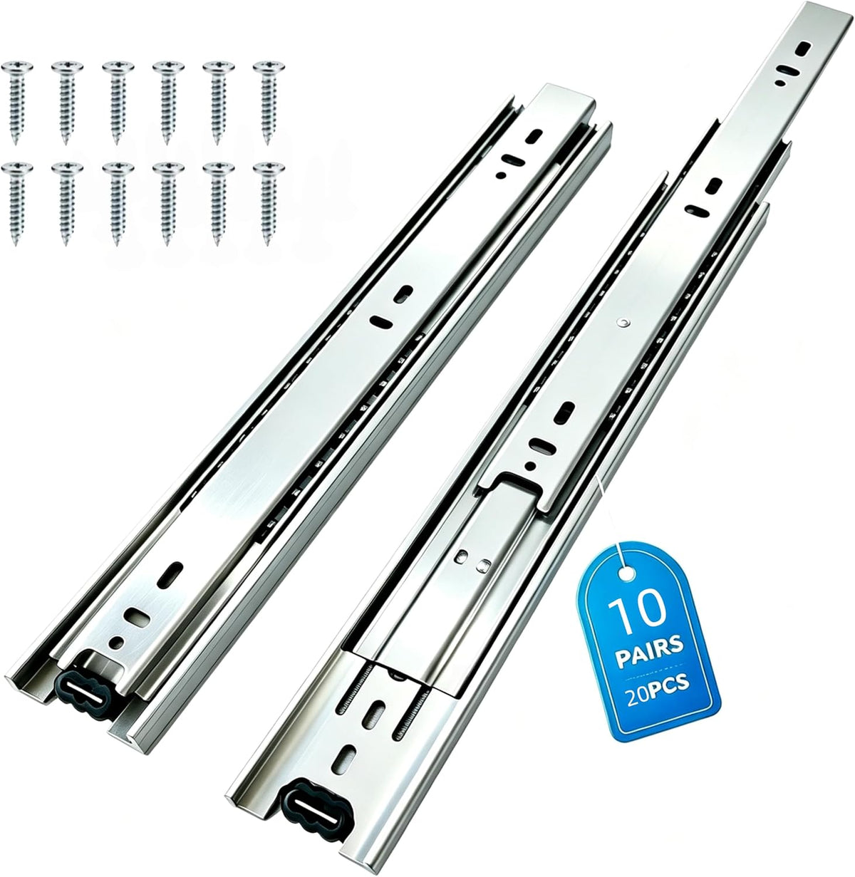 10 pair side-mount 3-section full extension drawer slides,16, main product view