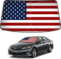 Bestview American Flag Windshield Sunshade for 2012-2017 Toyota Camry,Custom Fit Foldable Front Window Sunshade Sun Visor Accessories Protector Block UV Rays Heat, Keep Your Car Cooler