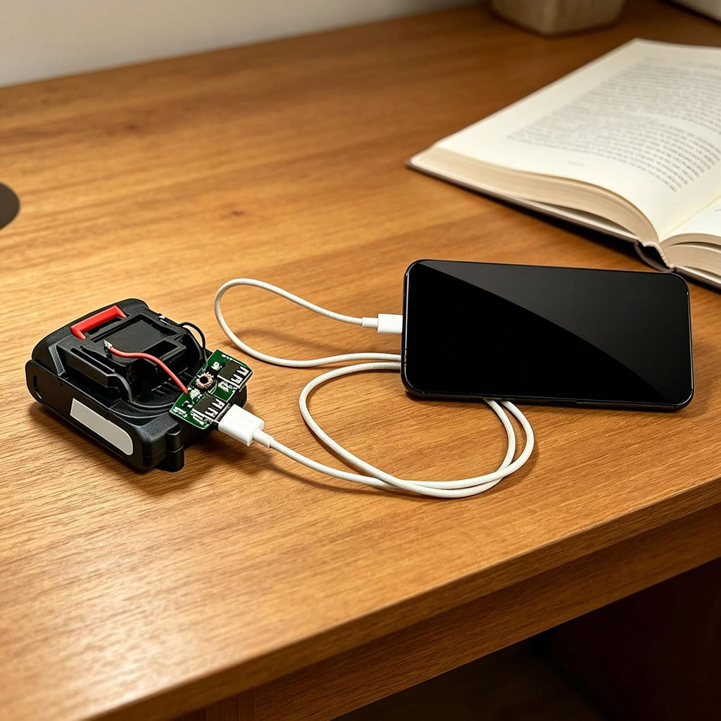 USB Chargers Adapter Voltage Regulator with Over Discharge Protections for 21V Lithiums Battery Power Converter USB Fast Charging Power Wheel Adapter Chargers