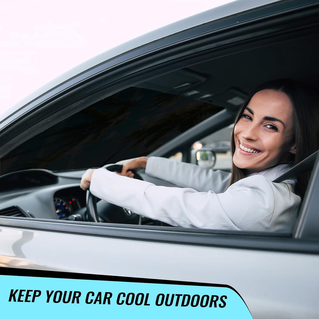 Avisky Windshield Sun Shade for Cars, Trucks & SUVs, Polyester Front Window Sunshade to Block UV Rays & Heat, Foldable Auto Front Windshield Cover, 57“x31”