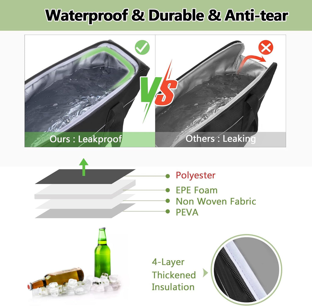 HODRANT Motorcycle Saddlebag Cooler, Leakproof Side Bag Liner Compatible With Harley Davidson 1993-2022 Touring Hard Saddlebag, Waterproof Insert Organizer, 1 Bag