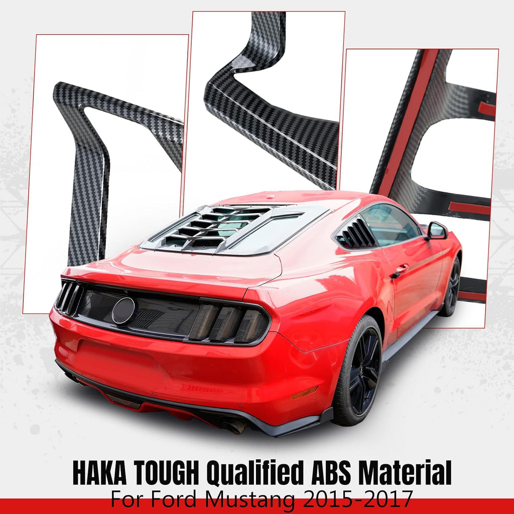 HAKA TOUGH Tail Light Lamp Cover Frame for Ford Mustang 2015 2016 2017 Taillights Frame Trim Bezels Ring for Mustang Accessories Carbon Fiber Black 2PCS