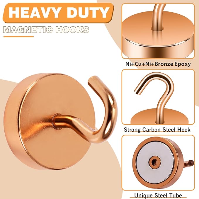 Neosmuk Magnetic Hooks, Cruise Ship Essentials, 80lb+ Heavy Duty Magnetic Hooks - Image 5