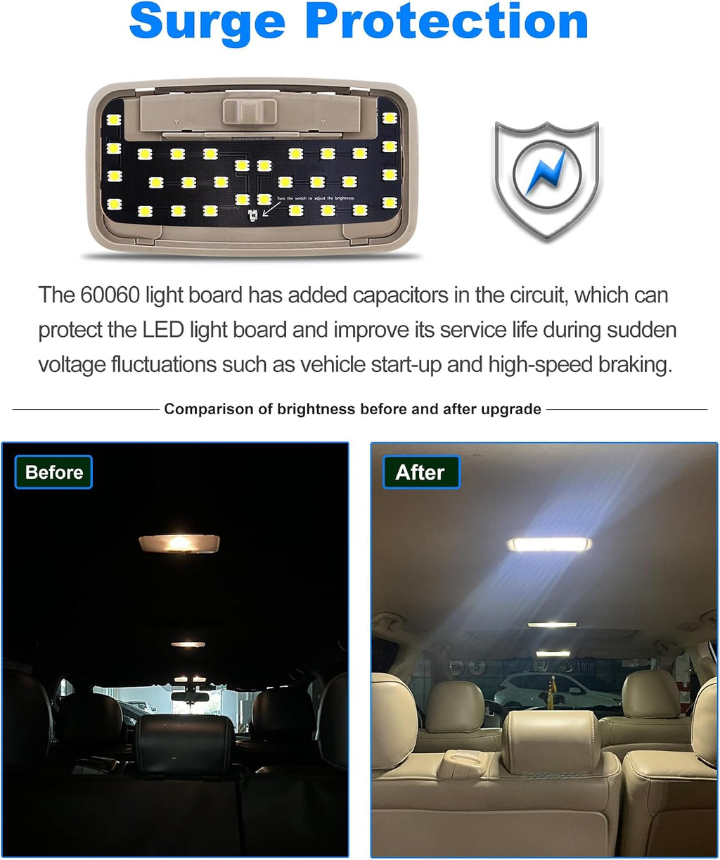 LED Light,Interior Dome Lighting Upgraded Accessory,6000K Pure White Light,Brightness Can Adjust,For Toyota Tacoma(3rd Gen,2016-2023),FJ Cruiser,4Runner,Rav4,Camry,Corolla,Highlander,Prius