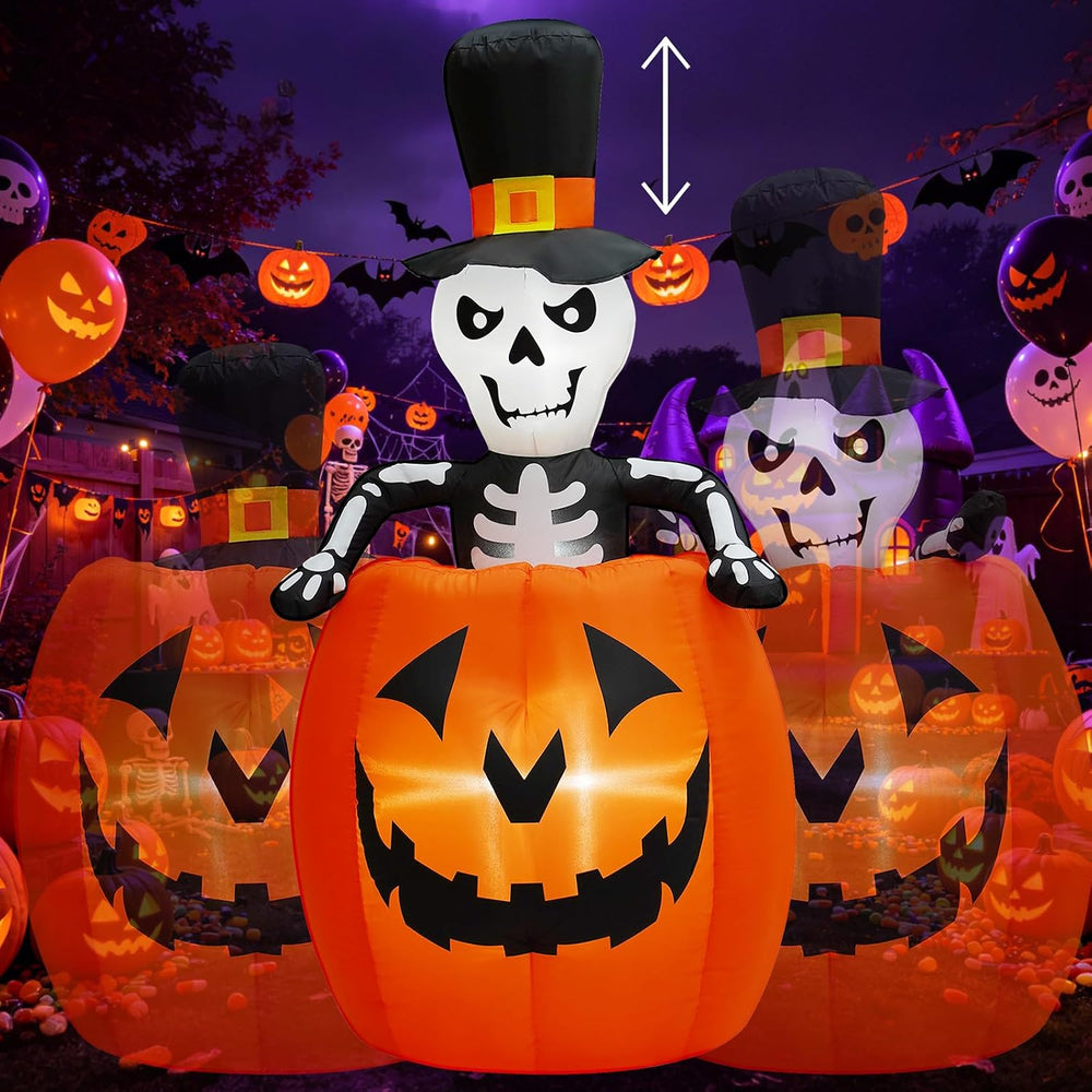 5.5FT Animated Pop Up Halloween Inflatables Outdoor Pumpkin with Peek-a-Boo L...