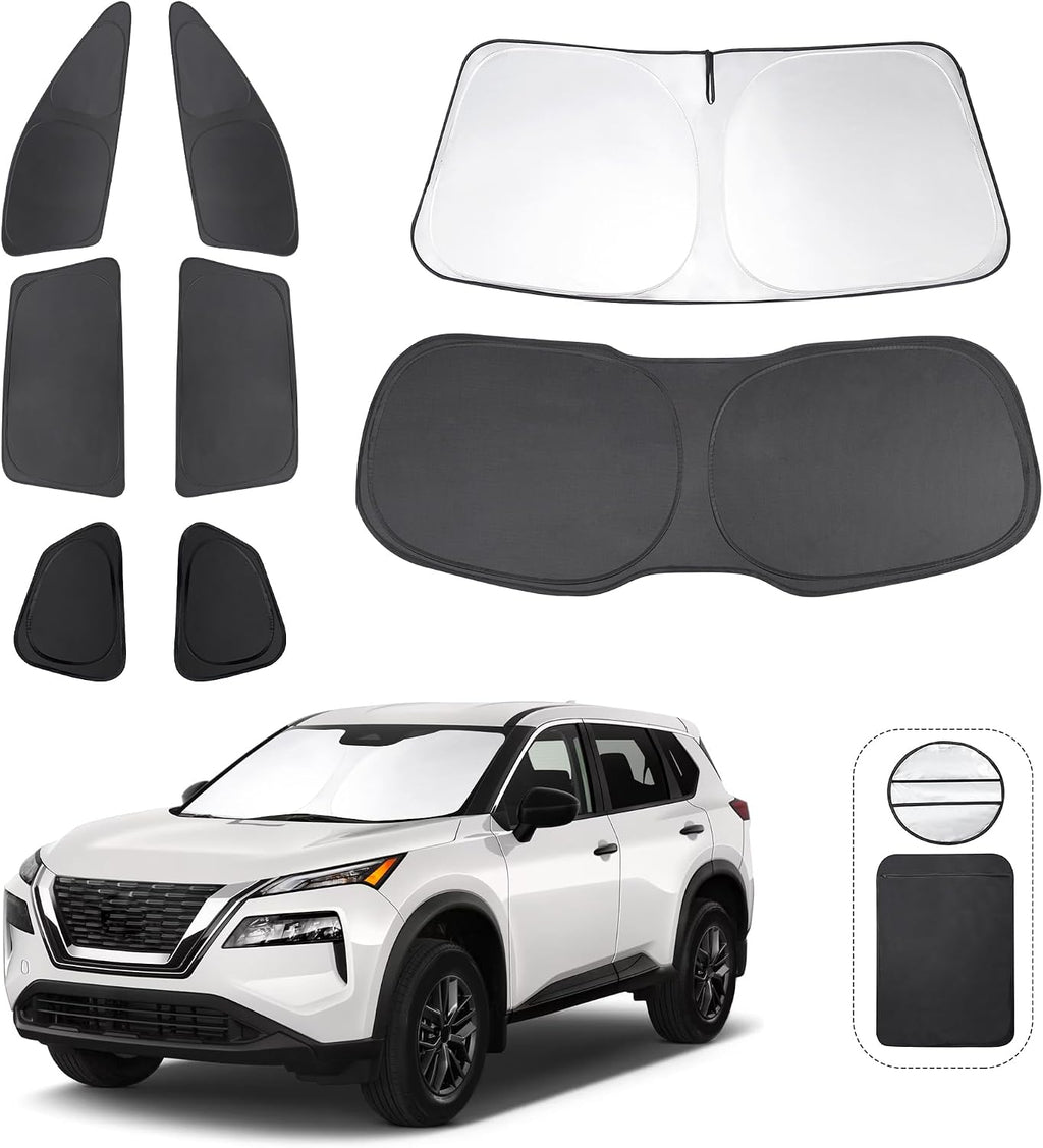 TINGLU Window Shades for Nissan Rogue 2021-2024 2025 Accessories Car Side Full