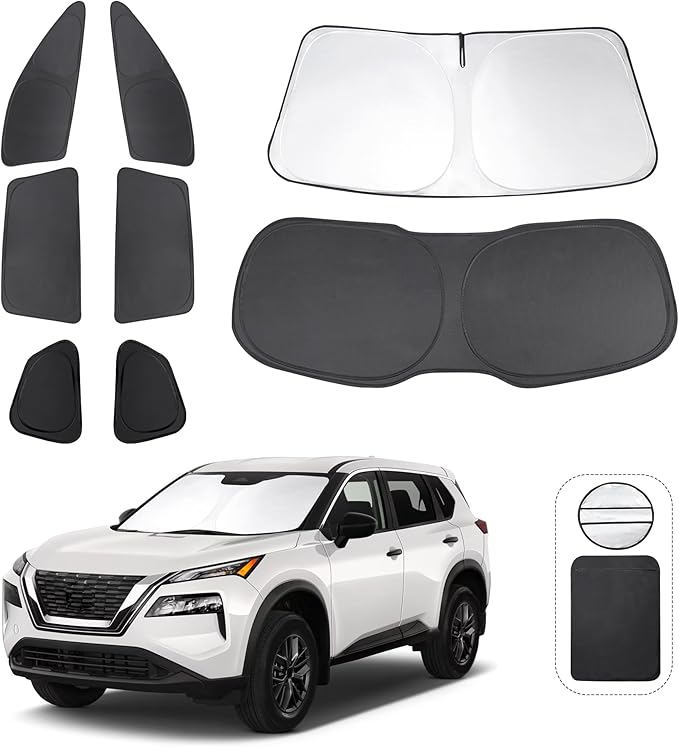 TINGLU Window Shades for Nissan Rogue 2021-2024 2025 Accessories Car Side Full by TINGLU