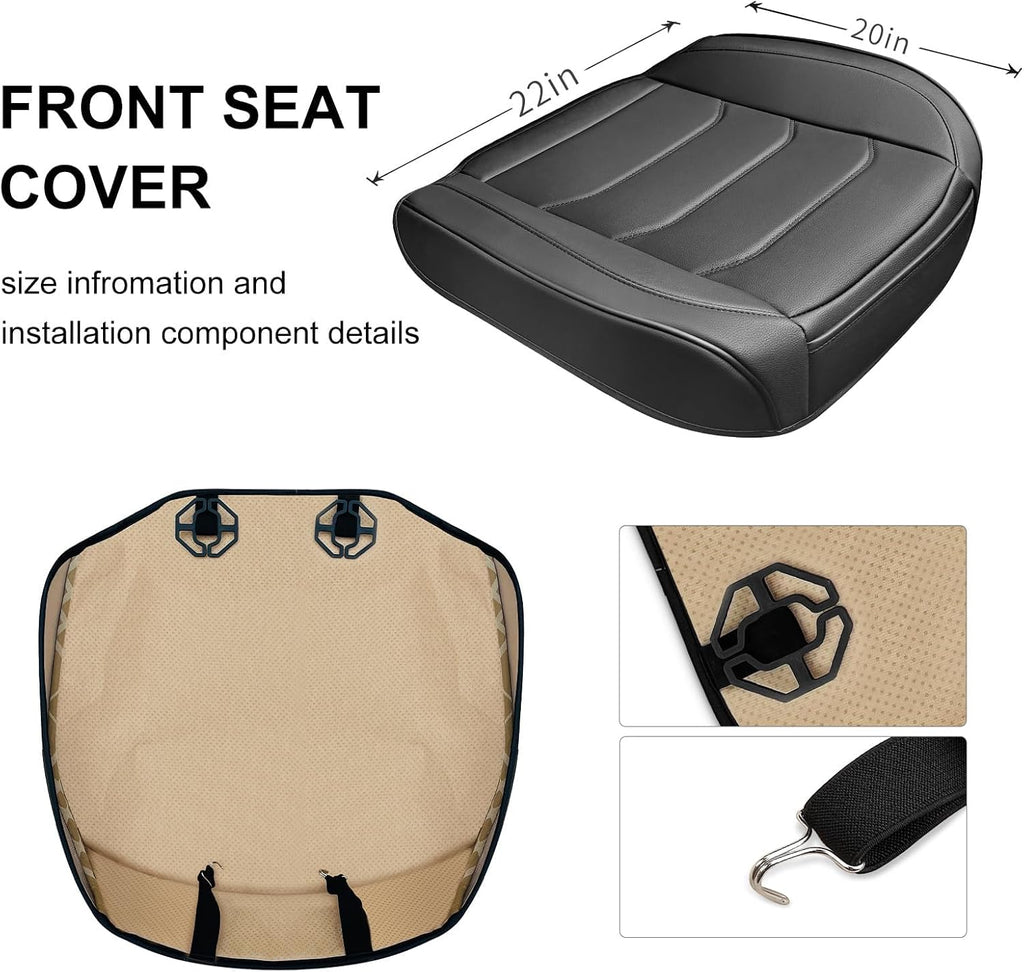 bopuovre car seat cover for luxury & comfort showing dimensions