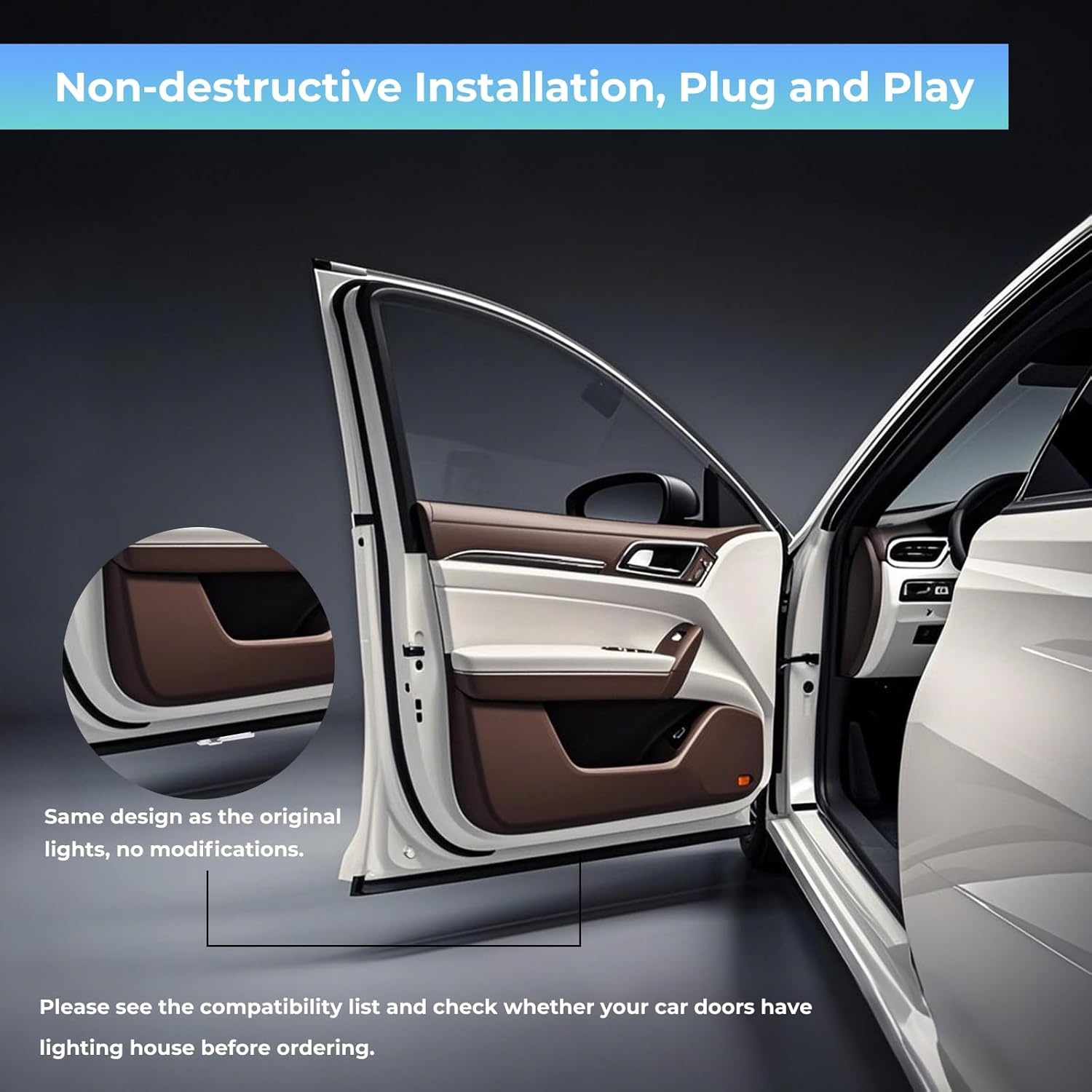 Car Door Light Logo Projector, Upgraded 4K HD LED Lights Compatible with A1/A3/A4/A5/A6/A7/A8/Q3/Q5/Q7/Q8/R8/TT Series Car Accessories (AU-DII-2PC)