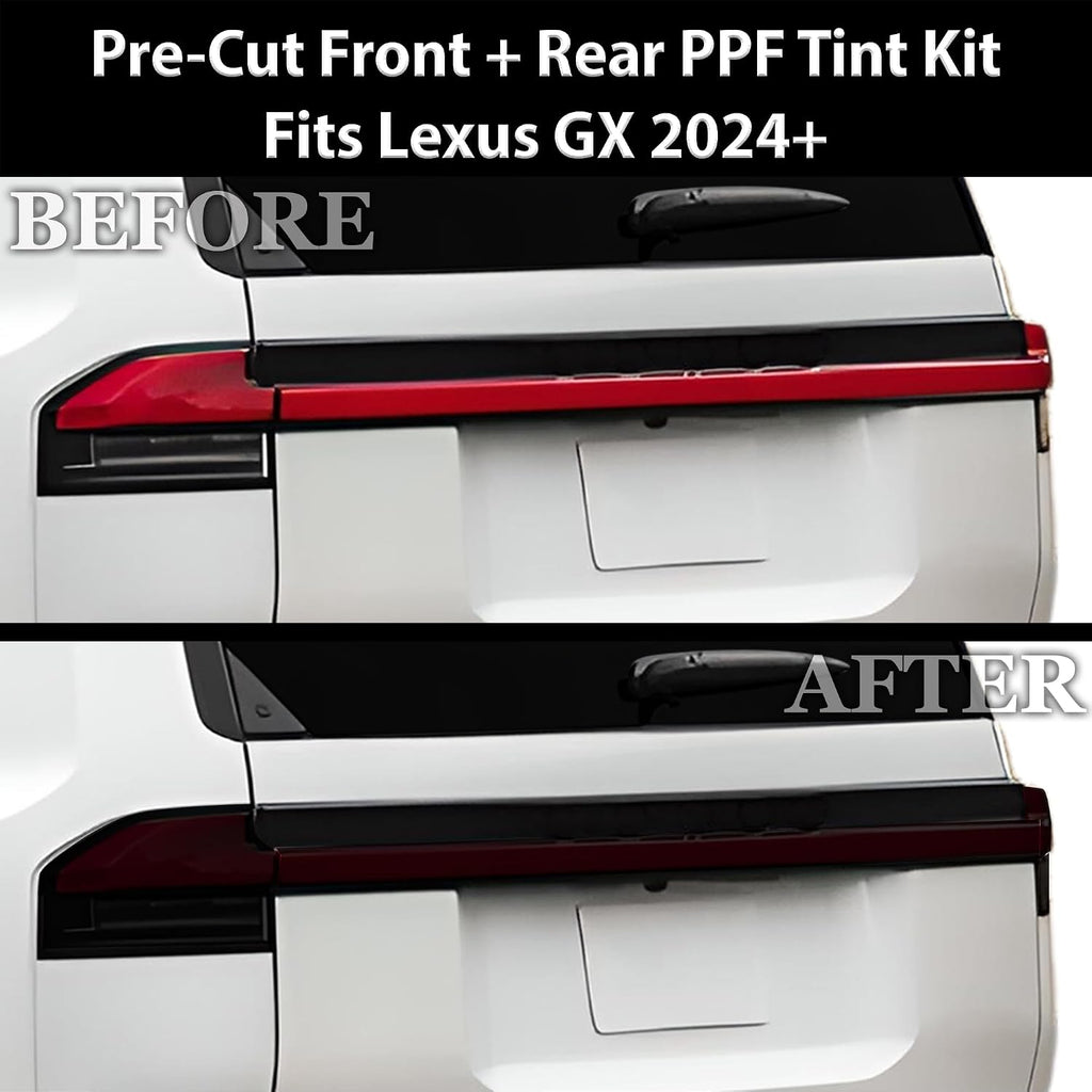BOGAR TECH DESIGNS For Lexus GX 2024-2026 Full Headlight Taillight Tint Kit Overlay, Dark Smoke