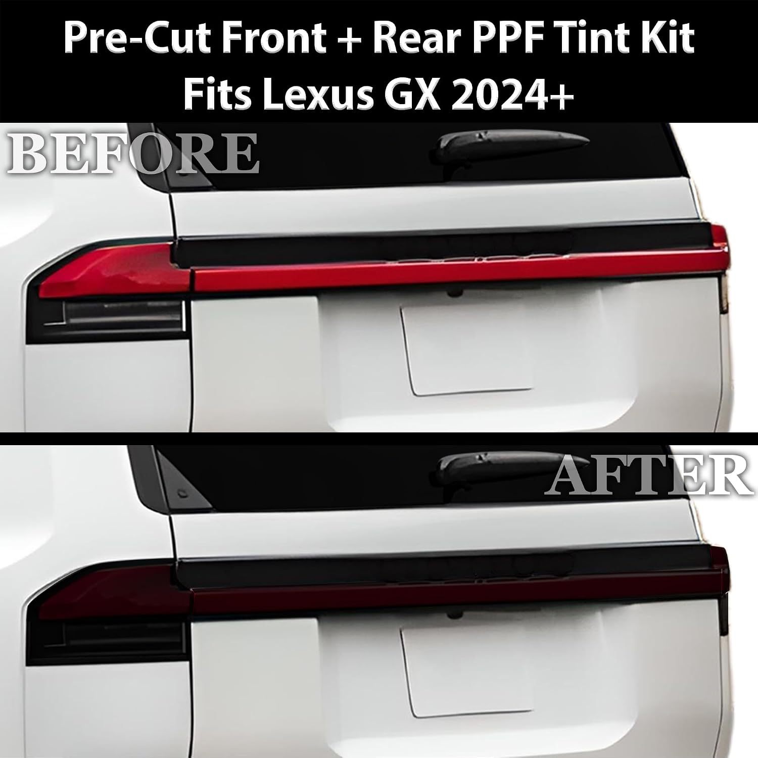 BOGAR TECH DESIGNS For Lexus GX 2024-2026 Full Headlight Taillight Tint Kit Overlay, Dark Smoke