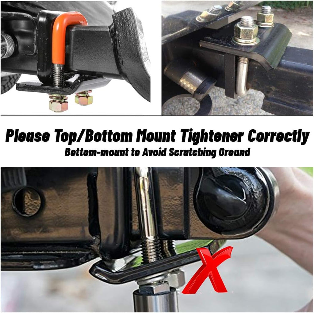 CZC AUTO Hitch Tightener Heavy Duty Anti-Rattle Stabilizer for1.25 2 Inch Hitch, Rubber Coated Lock Down Hitch Stabilizer Set with a Wrench for Hitch Tray Cargo Carrier Bike Rack Trailer Ball Mount
