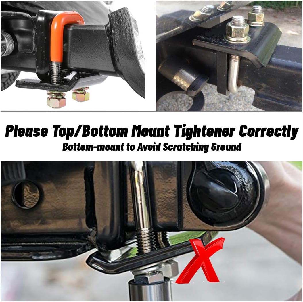 CZC AUTO Hitch Tightener Heavy Duty Anti-Rattle Stabilizer for1.25 2 Inch Hitch, Rubber Coated Lock Down Hitch Stabilizer Set with a Wrench for Hitch Tray Cargo Carrier Bike Rack Trailer Ball Mount