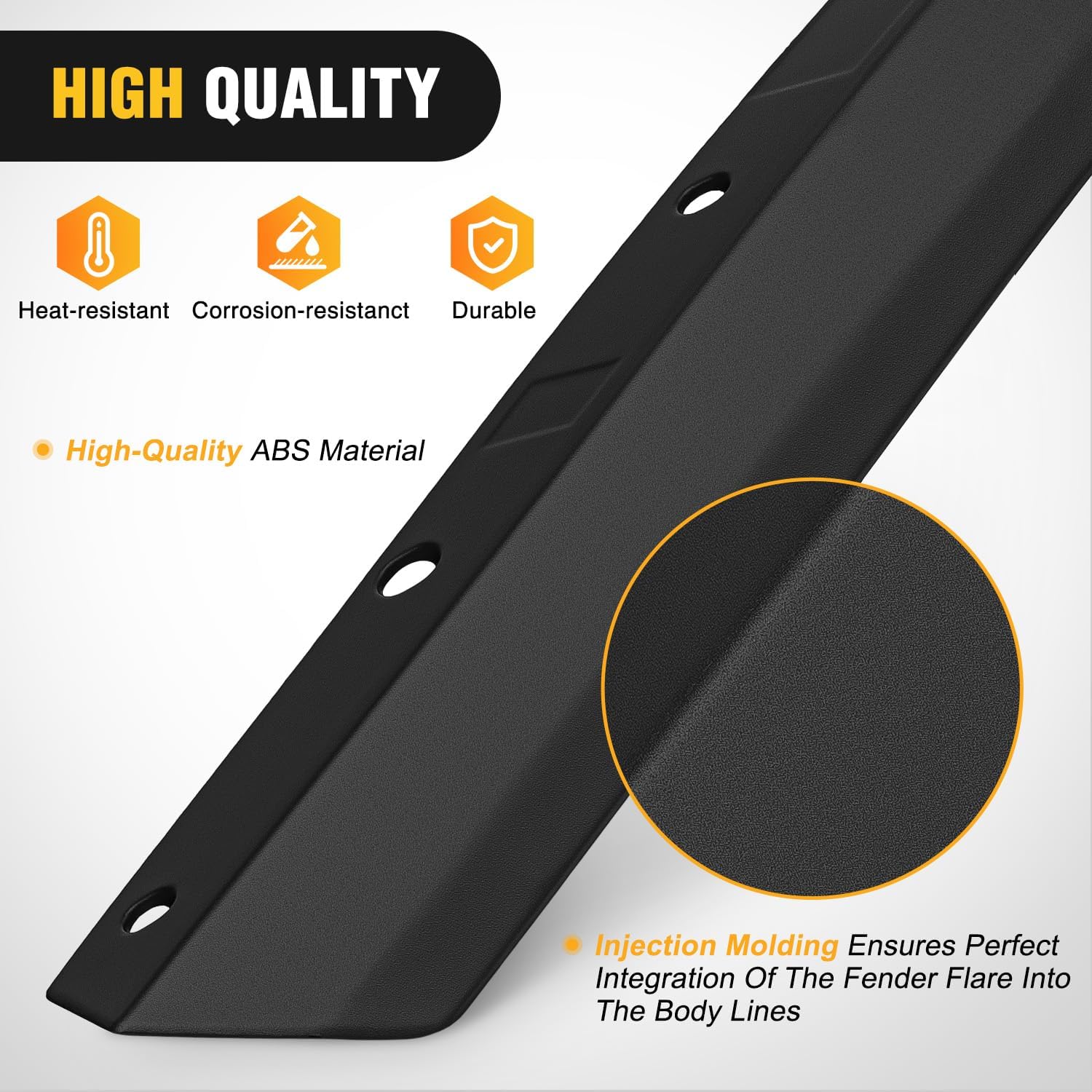 Nilight Fender Flares Extensions Set Compatible with 2020 2021 2022 2023 2024 2025 2026 Gladiator JT Mojave & Rubicon (Only for High Wheel Arches) Off-Road Widened Front Rear Flat 4 PCS
