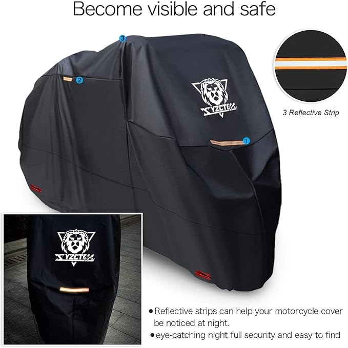 XYZCTEM Motorcycle Cover -Waterproof Outdoor Storage Bag, Made of Oxford - Image 3