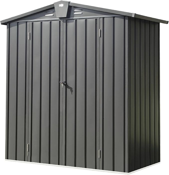IKERY Galvanized Steel Garden Shed 5.7' x 3' by IKERY
