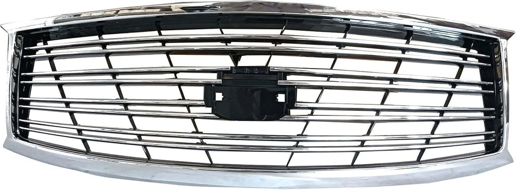 Front Bumper Upper Grille Grill Black And Chrome For 2011 2012 2013 2014 Infiniti M37 M56 Q70 Non Sport