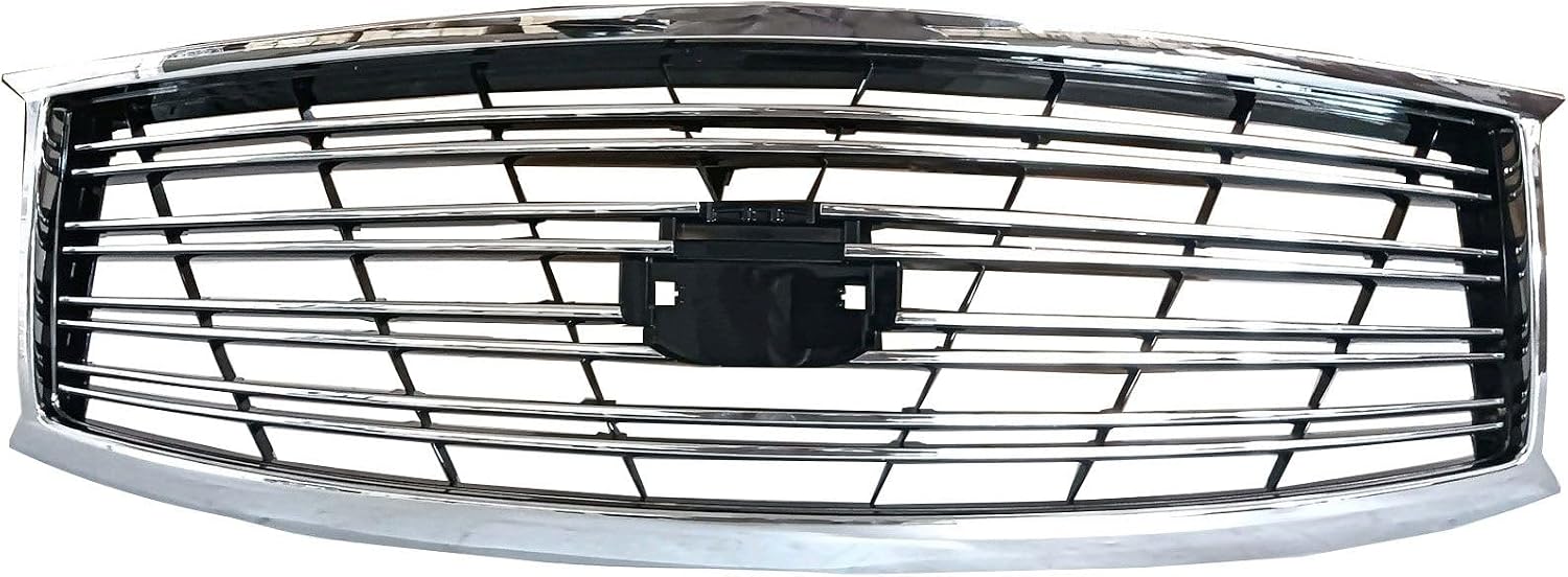 Front Bumper Upper Grille Grill Black And Chrome For 2011 2012 2013 2014 Infiniti M37 M56 Q70 Non Sport
