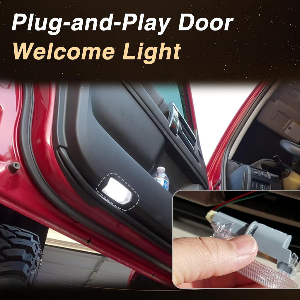 2PCS Door Courtesy Lights Compatible with Toyota 4Runner Camry Avalon Lexus ES GS RX 2013-2024, Interior Door Panel Welcome Lamp Assembly w/Spare Bulb Replace# 81230-30200