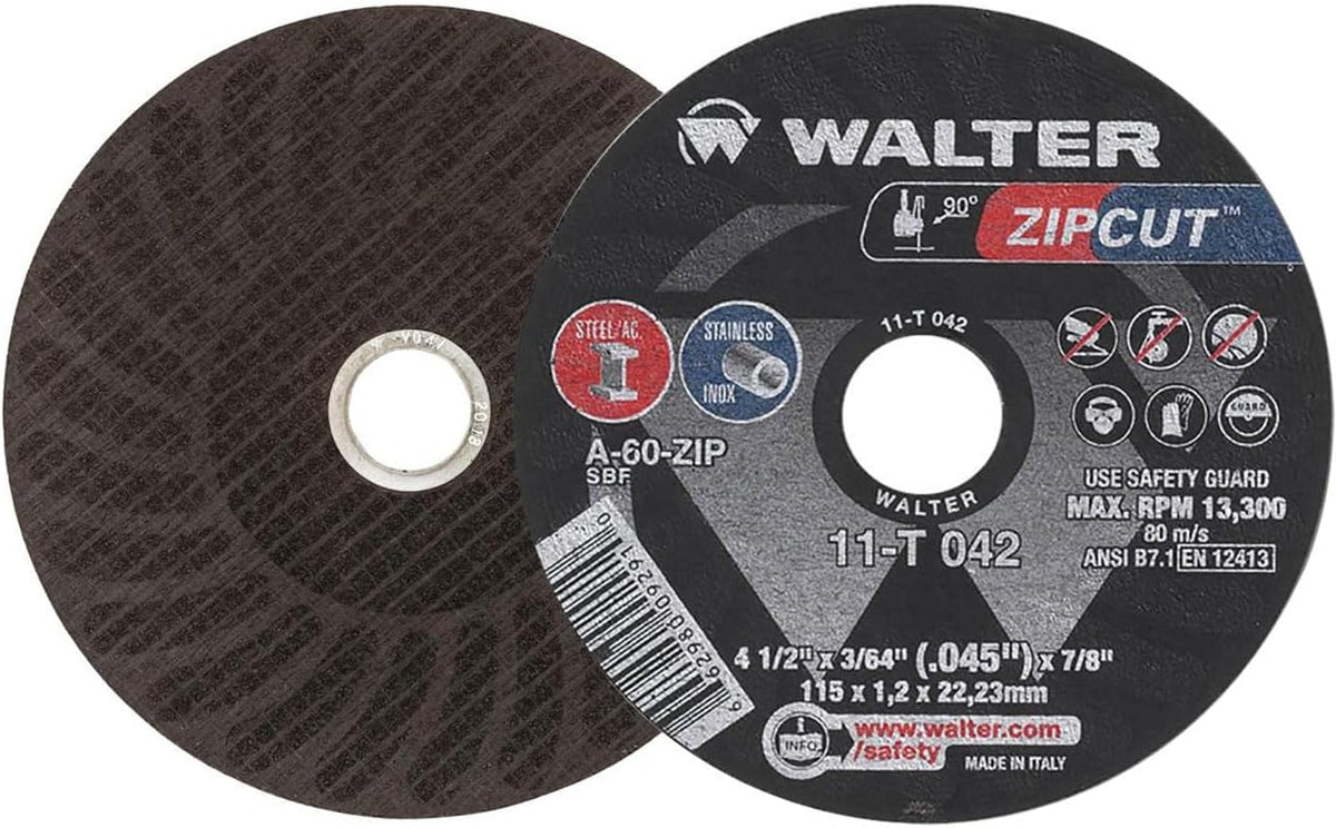 walter surface technologies 11t042 zipcut 4.5x3/64x7/8'' t1 cut-off, main product view
