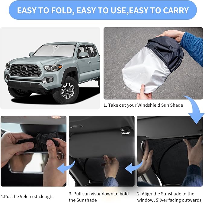 for Toyota Tacoma 2016-2023 2024 2025 2026 Sun Shade Sunshade Windshield Cover - Image 6