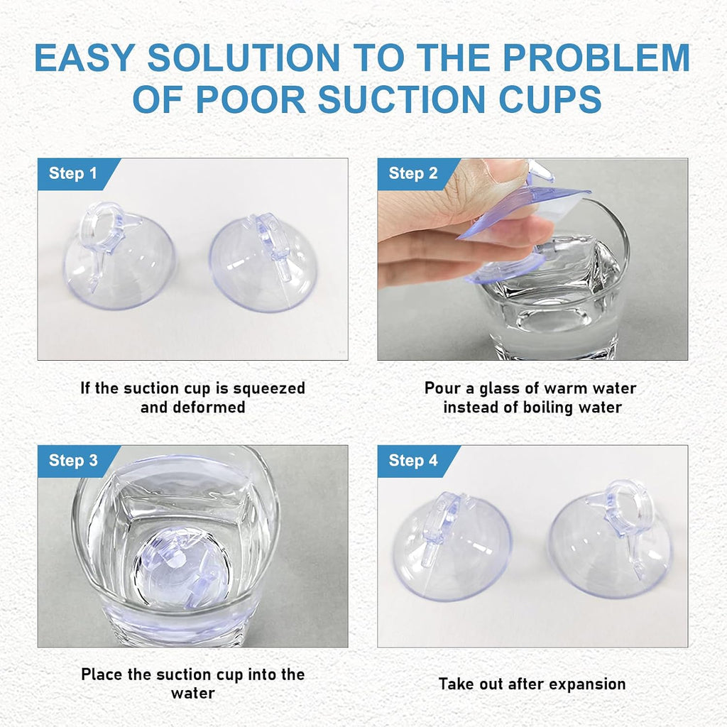 Ohleats 24PCS Car Glass Windshield Sunshade Suction Cups, Powerful Pull Ring Dovetail Sucker Hooks, Multi-Purpose Window Suction Cups for Kitchen Bathroom, Car Accessories (Transparent, 4.5 cm)