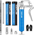 KRETLAW Mini Grease Gun (3000PSI) with Double 3oz Cartridge Grease and 12'' Flex Hose, Reinforced Coupler for Automotive,Marine