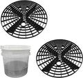 Yourkar Car Wash Bucket Inserts - 2 PCS Plastic Grit Trap for Vehicle Detailing, Auto Dirt Collectors, Fits 12 Inch Diameter Bucket, Universal Car Accessories (Black)