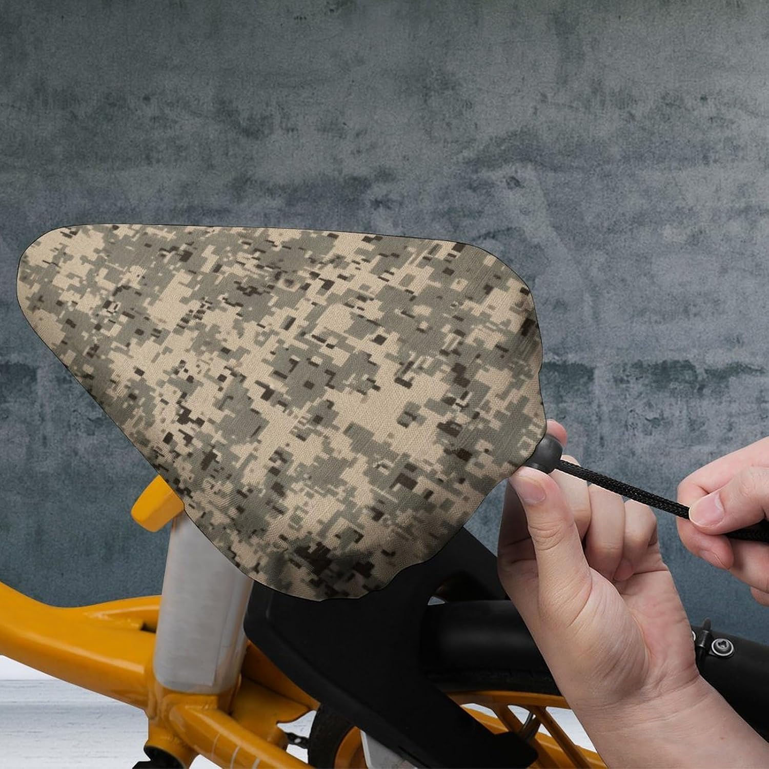 Army Digital Camouflage Waterproof Bike Seat Cover Non Slip Padded Bicycle Saddle Cushion Protector Soft Waterproof Bicycle Saddle Cover Thick Silicone Padded for Mountain Road Bike