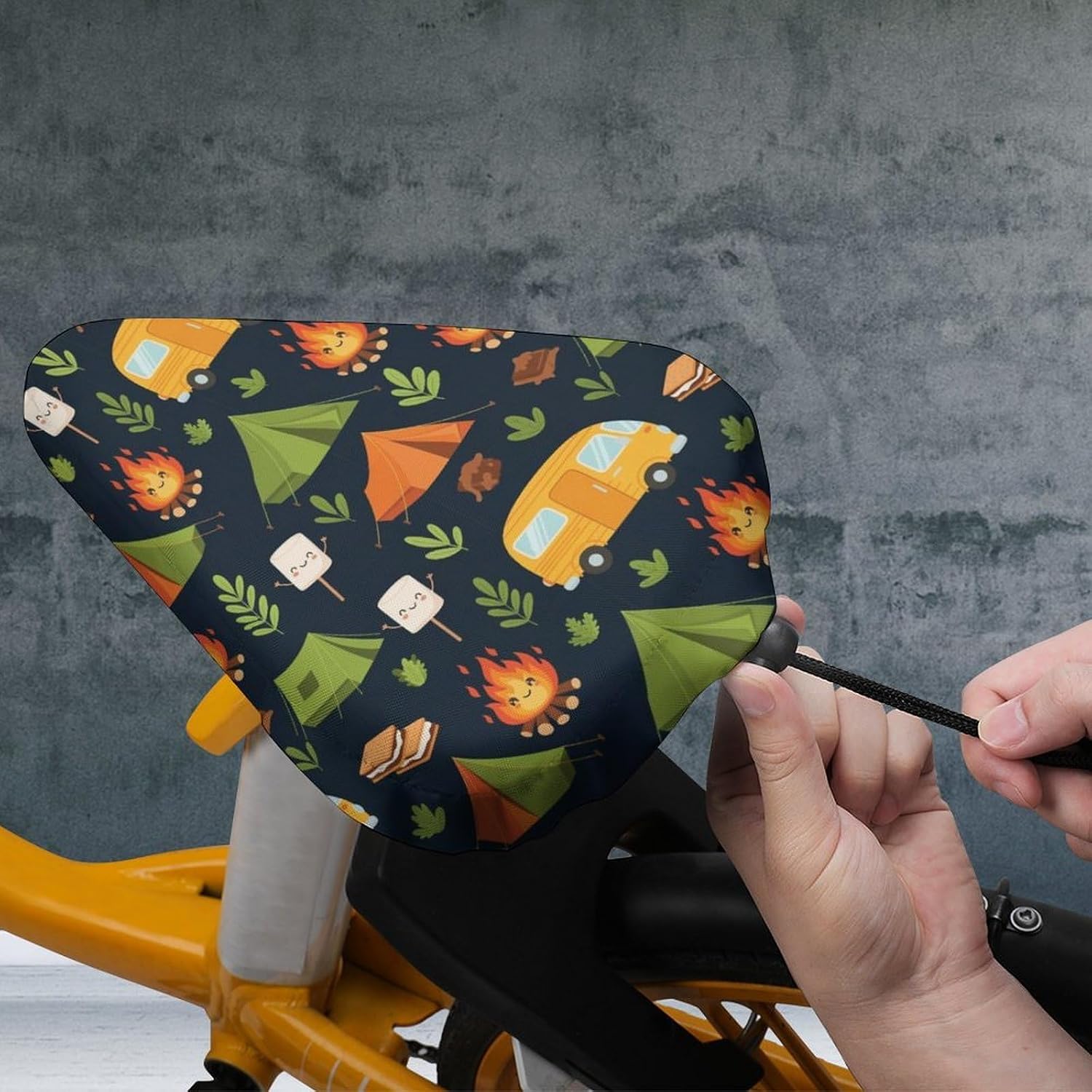 Adjustable Drawstring Bike Seat Cover, Breathable Cushion Mountain Road Cycling Protection