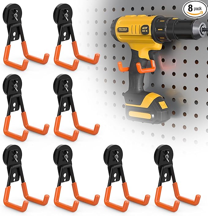 8 Pack Large Heavy Duty Magnetic Hook Extra Strong Magnetic Garage Hooks Big by Laowu