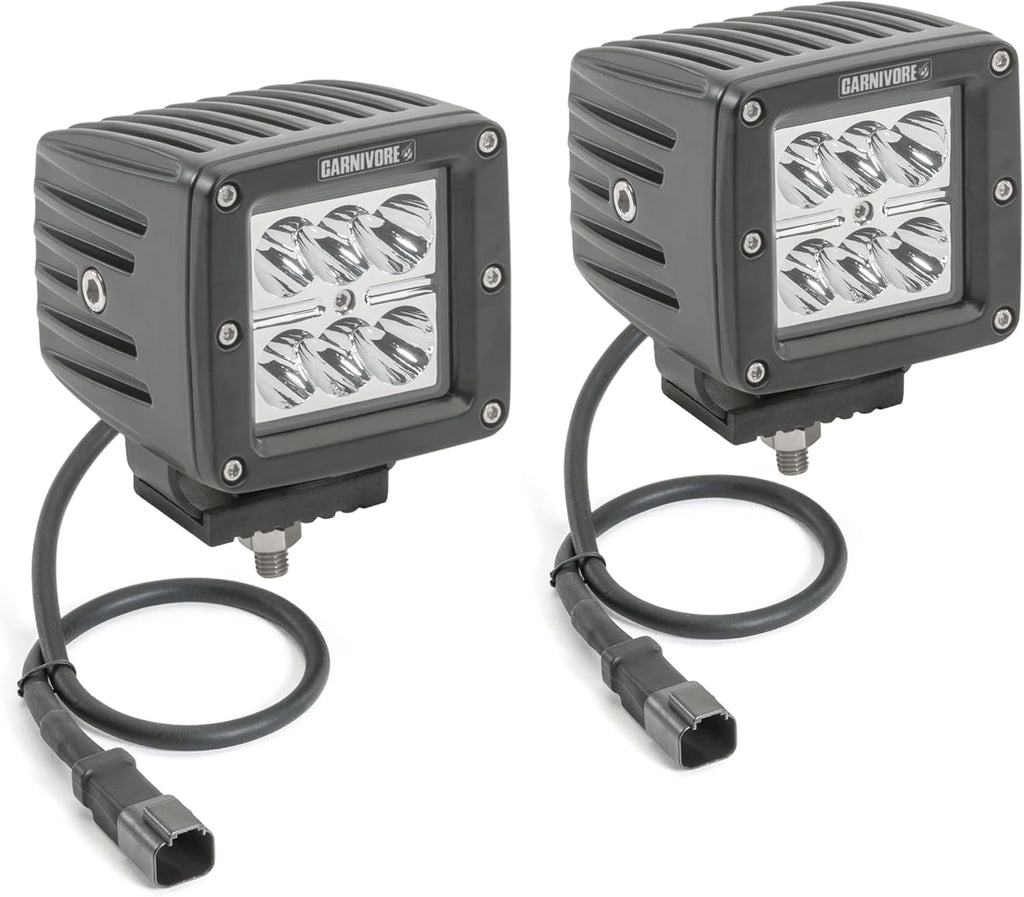Carnivore 3" Cube LED Kit - LED Cube Light Pair with Harness (8° Spot Beam)