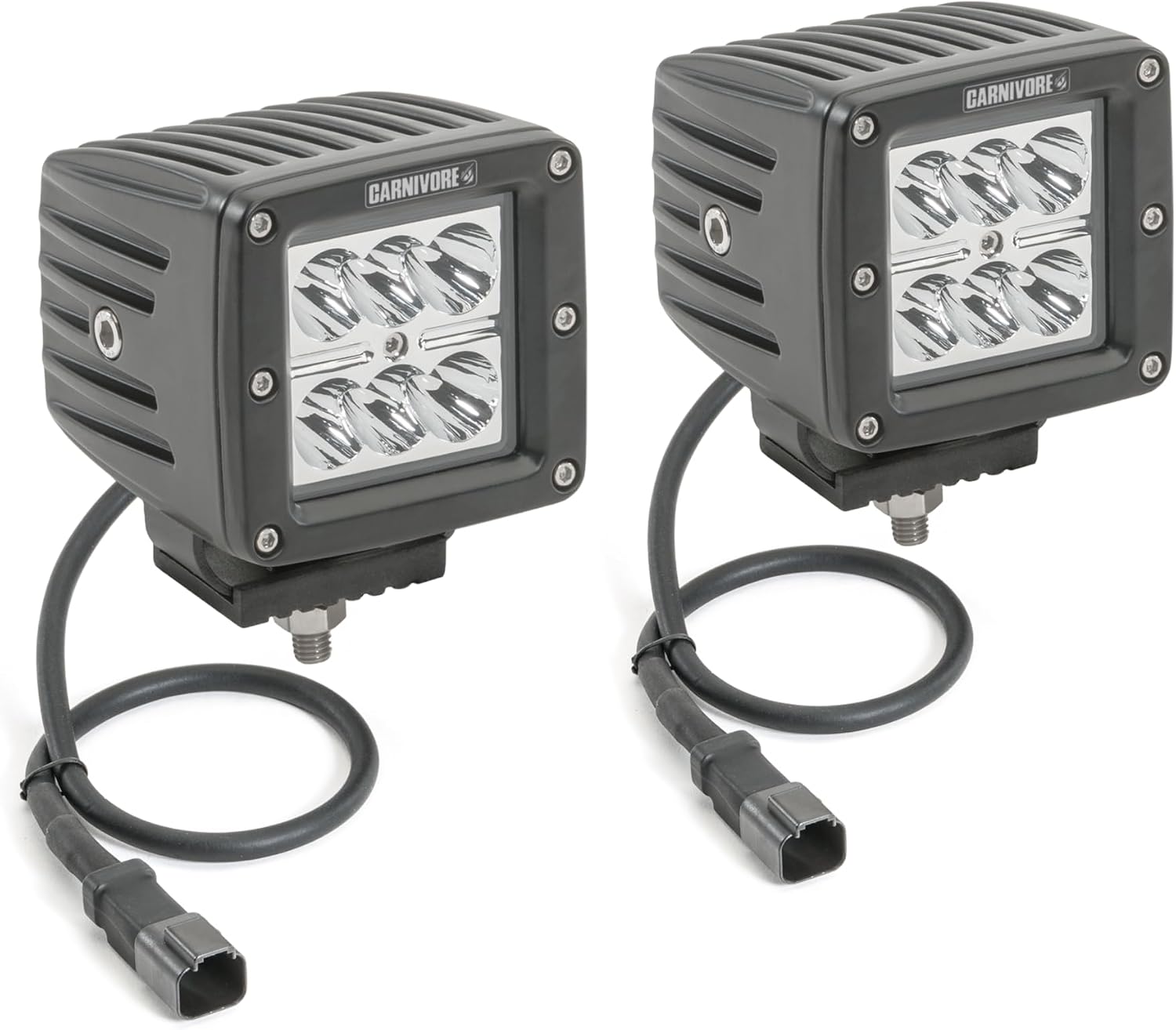 Carnivore 3" Cube LED Kit - LED Cube Light Pair with Harness (8° Spot Beam)