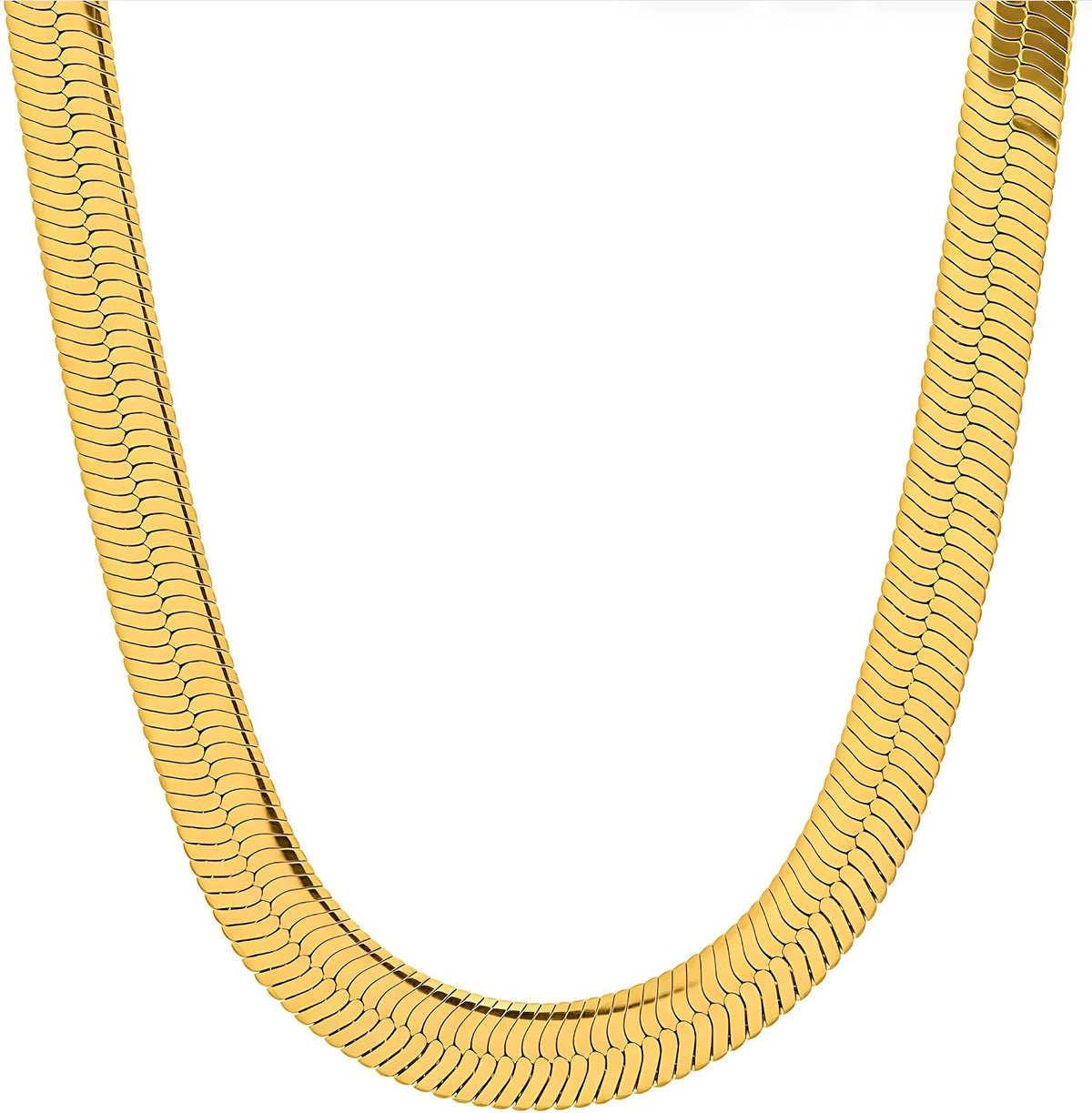 lifetime jewelry 7mm gold herringbone necklace for women, main product view