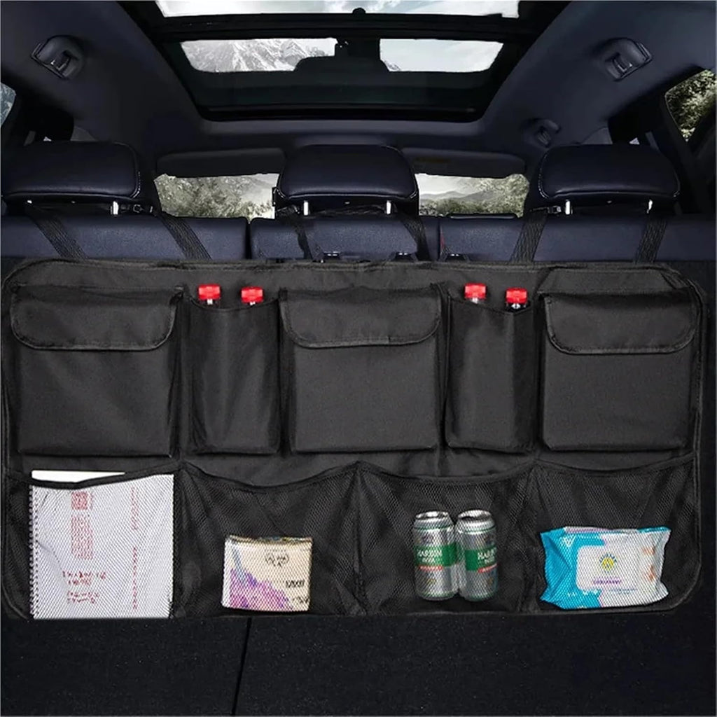 Universal Car Truck Bag Rear Seat Storage Organizer Large Capacity Loading Mesh Support Pocket(Upgraded A)