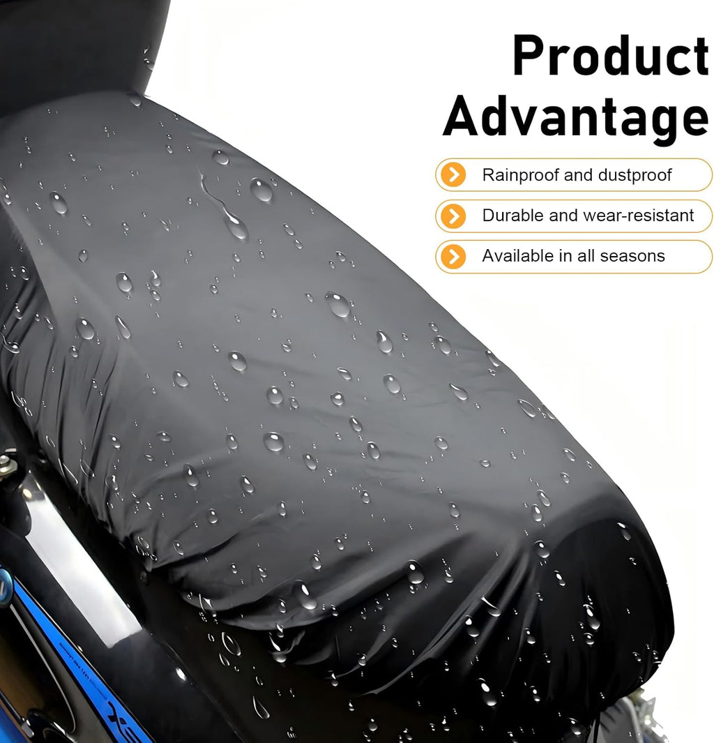 1 PC Motorcycle Seat Cover, 27.6 x 45.3 inches Waterproof Motorcycle Seat Covers, Universal Sunscreen and Heat Insulating Oxford Fabric Seats Cover, for Motorcycles (Black #XXL)