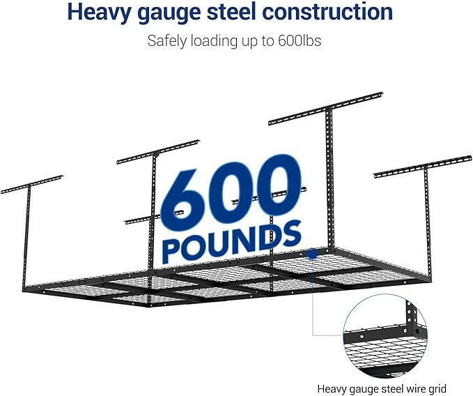 FLEXIMOUNTS 3x8 Overhead Garage Ceiling Storage Rack, Adjustable Garage - Image 3