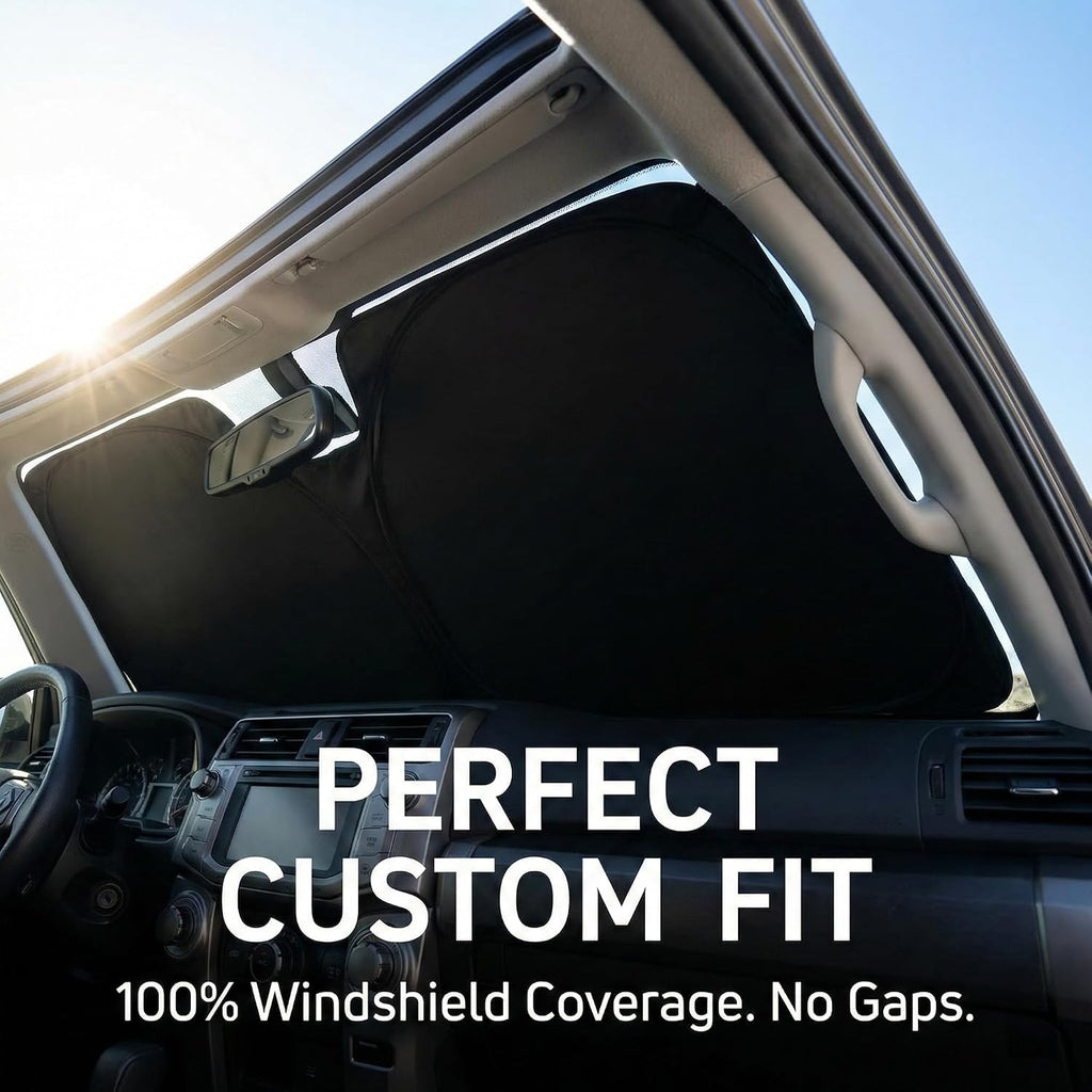 Windshield Sun Shade for GMC Sierra 1500 2500 3500 SLT AT4 Denali 2019-2024 2025 2026 Front Window Shade Custom Fit Sun Visor Foldable Shade Blocks UV Rays Summer Must Have Car Accessories