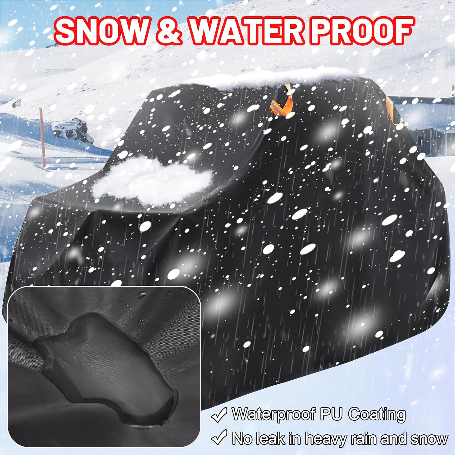 StarknightMT UTV Cover 2-3 Seater,Large Waterproof 210D Cover Compatible with Kawasaki Mule 4000 4010/Defender/Ranger XP 1000/Wolverine RMAX2/Pioneer/Uforce with Reflective Strips