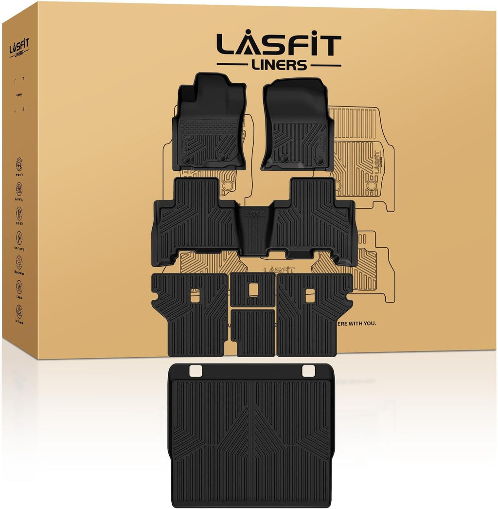 LASFIT Floor Mats&Trunk Mat for Toyota 4Runner 2013-2024 All Weather TPE Mats