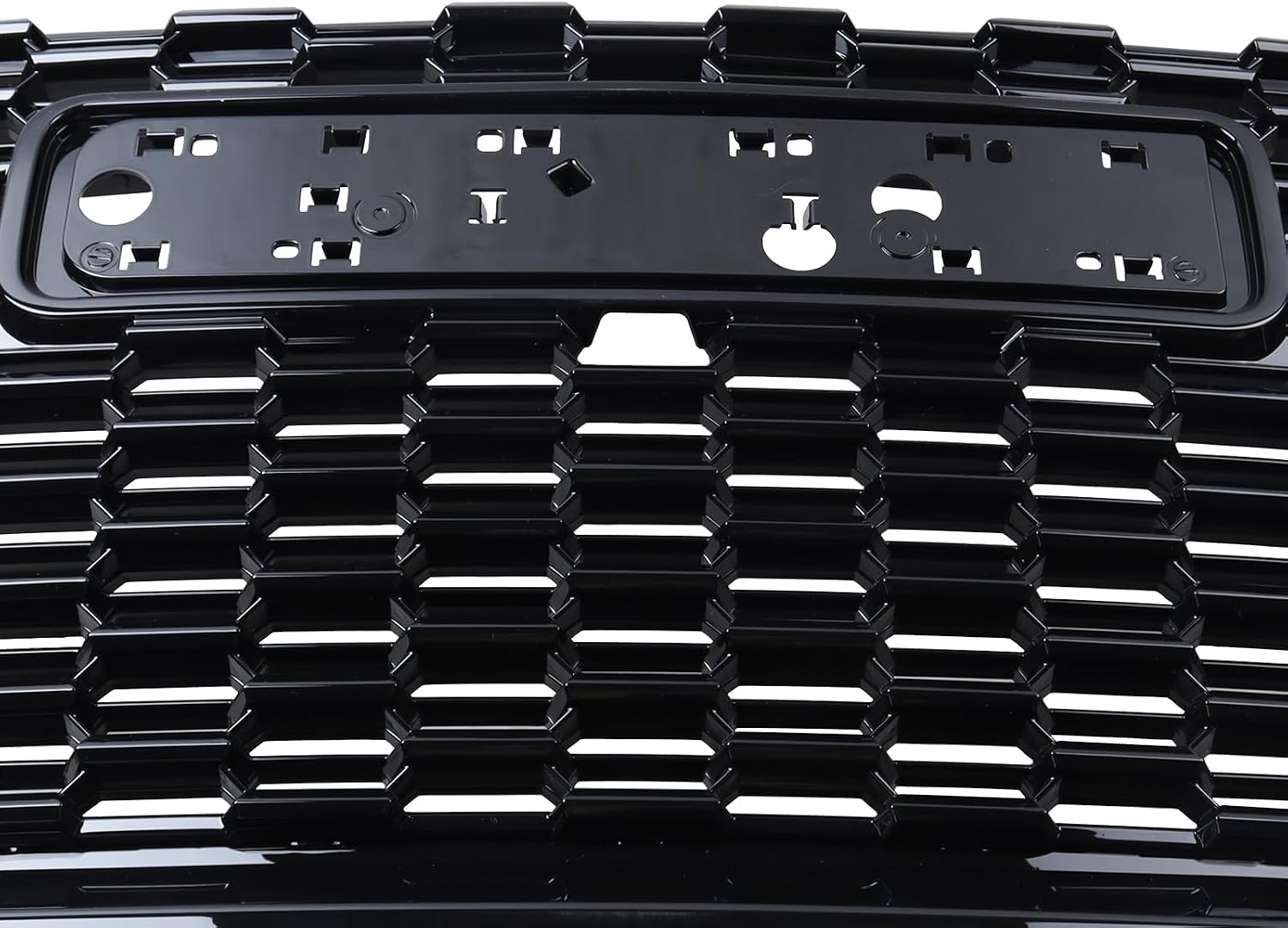 Grille Set 8pcs Compatible with 2021-2024 GMC Yukon/Yukon XL Denali Front Upper Grill Upper Lower Hood Molding Trim Camera bracket Fog Light Bezel Fog Light Covers Gloss Black Kit