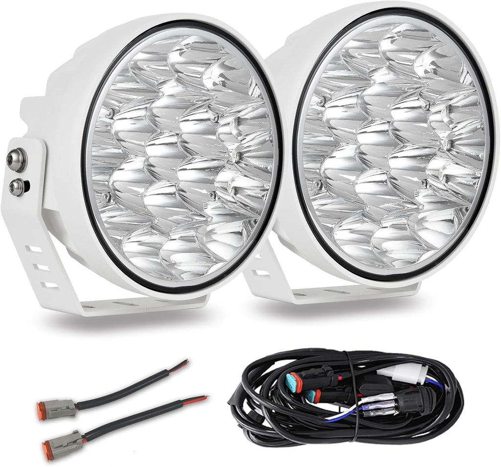 biglion.x 2pcs 7inch white boat spotlights off road, main product view