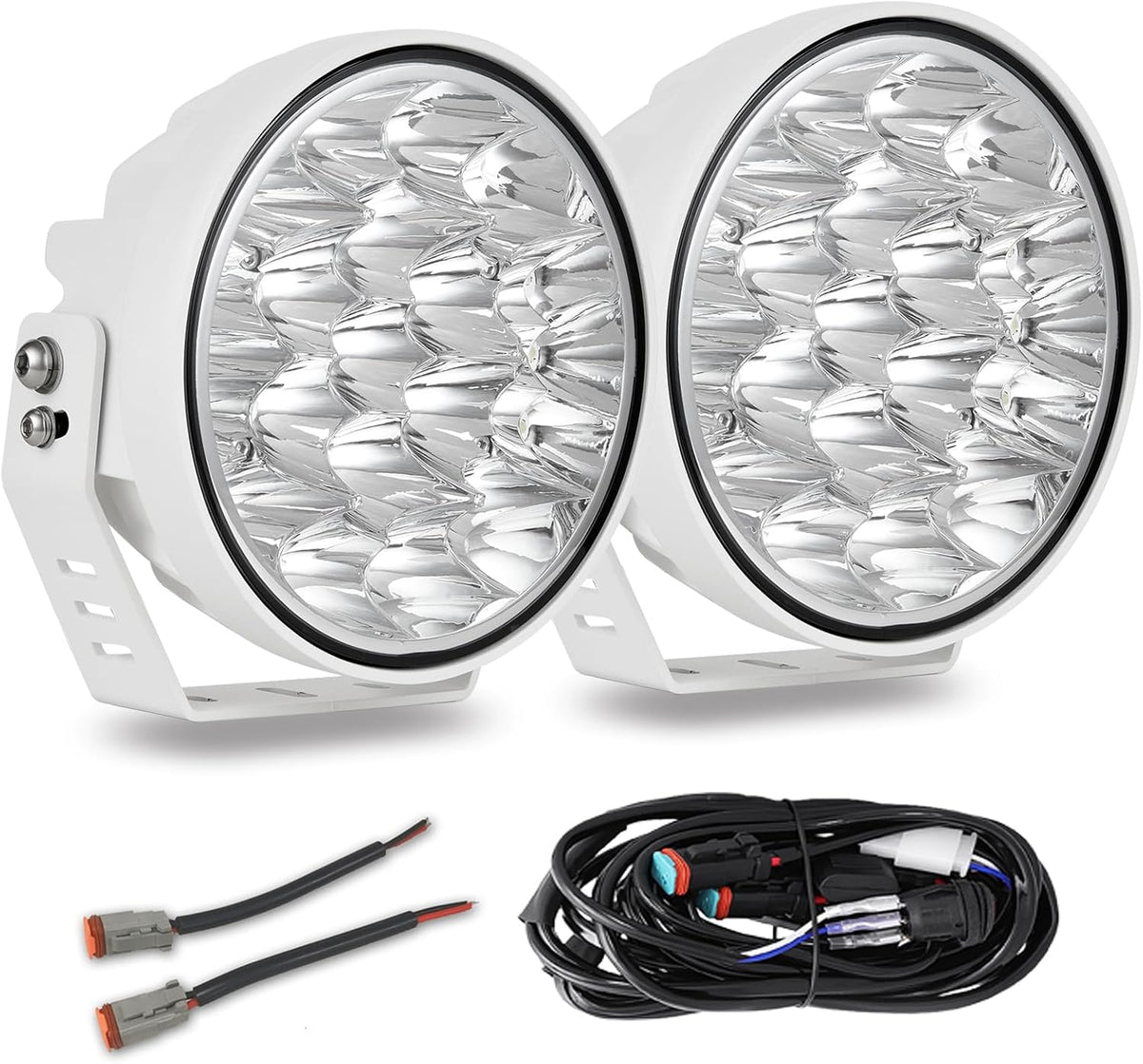 biglion.x 2pcs 7inch white boat spotlights off road, main product view