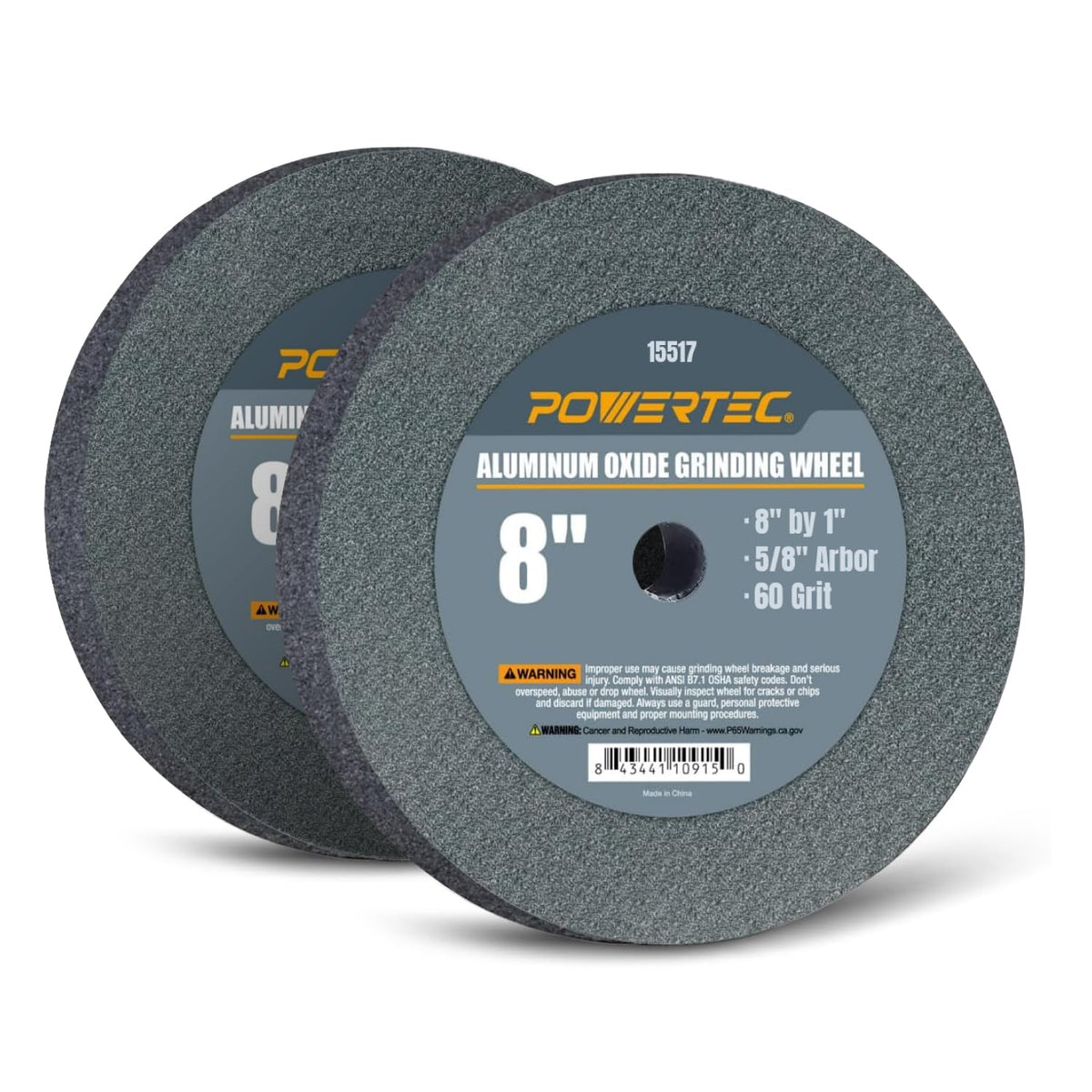 powertec bench grinder wheel 2pk, 8 inch grinding, main product view