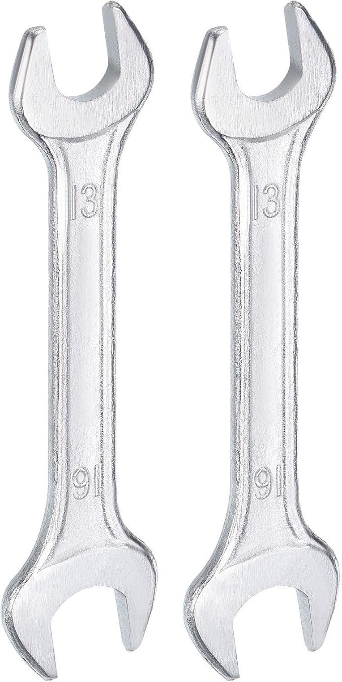HARFINGTON 2pcs Double Open End Wrench 13mm x 16mm Metric 15 Degree Offset by HARFINGTON