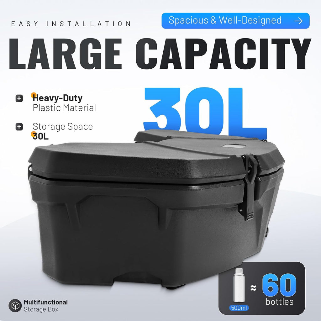 ECOTRIC Rear Storage Cooler Box Compatible with Can-Am Maverick X3 Turbo, Renegade, Outlander Max 2013-2024 Replacement for 715004778 Rear Rack Cargo 30L Box Black