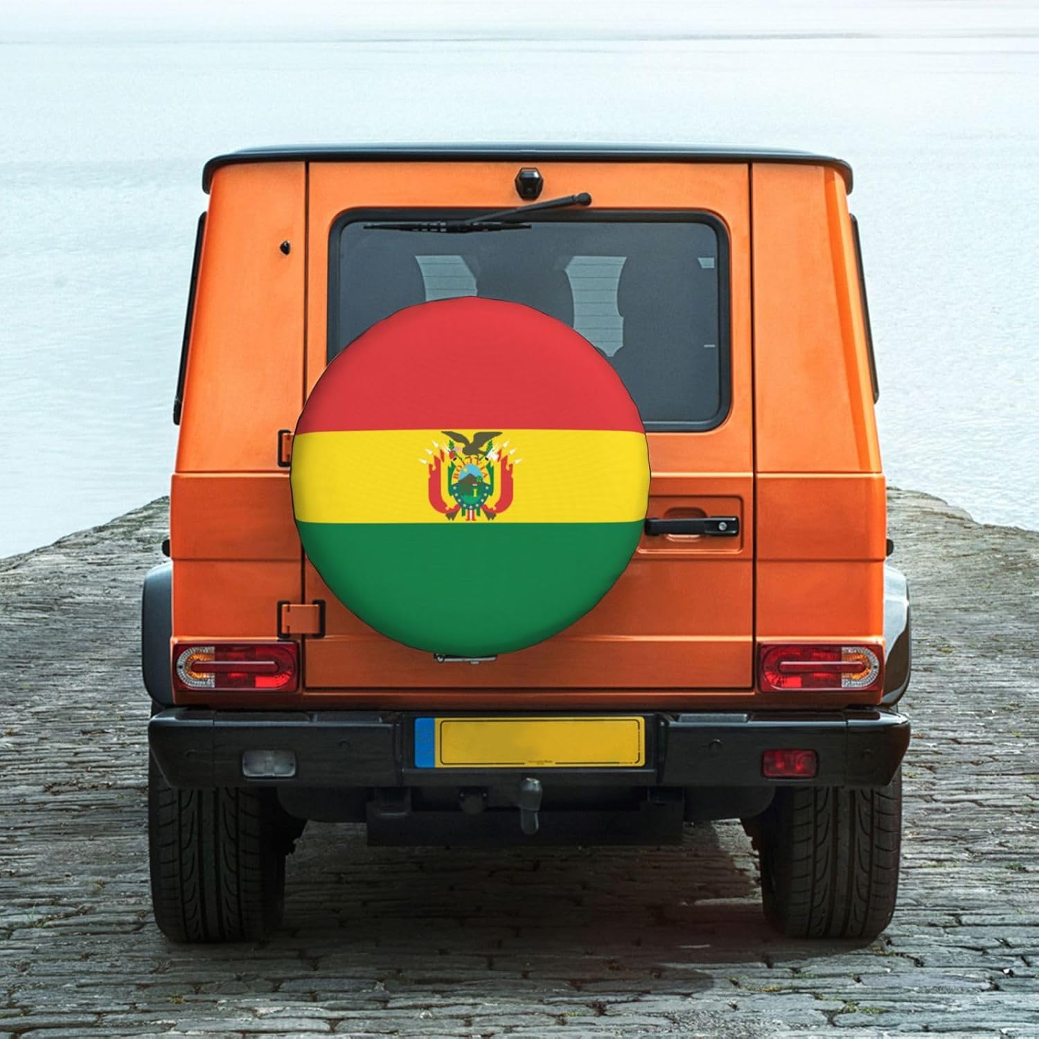 Flag of Bolivia Print Universal Spare Tire Cover for RV, Jeep | Wheel Protector Fits Rv, Trailer, Jeep, Shield Tires From Sun, Dirt And Rain For Outdoor Storage