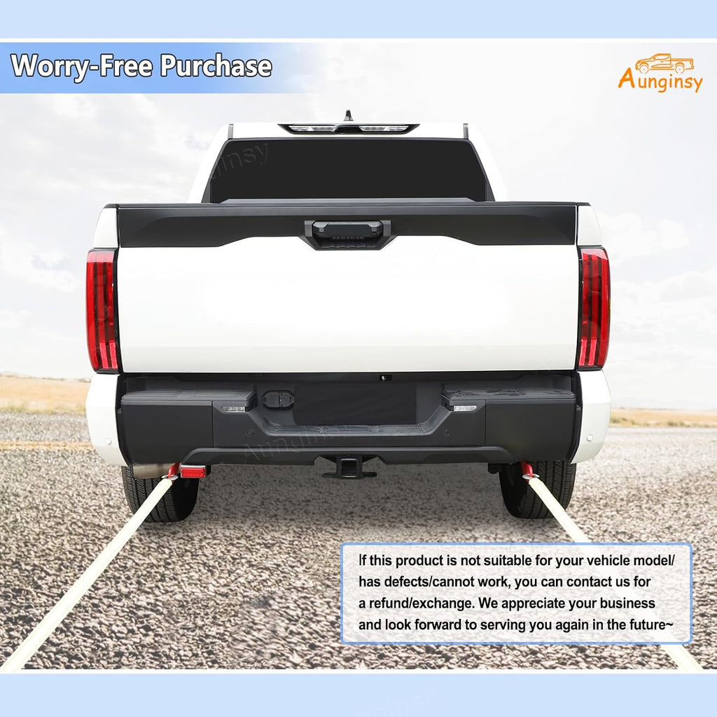 Aunginsy 2PCS Rear Tow Hitch Receiver Hook Compatible with Toyota Tundra 2026 2025 2024 2023 2022, Red Rear Bumper Trailer Ring Towing Tow Hook Recovery Point Screw Trailer Hitch Exterior Accessories