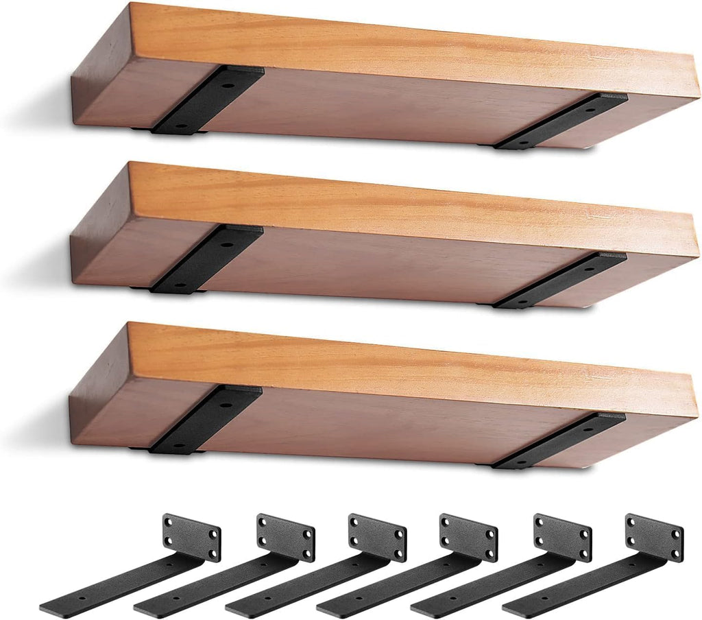 heavy duty metal shelf brackets 8 inch long,black, main product view